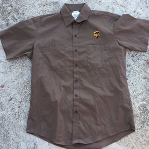 UPS Brown Work Shirt Employee Delivery size L Button Up